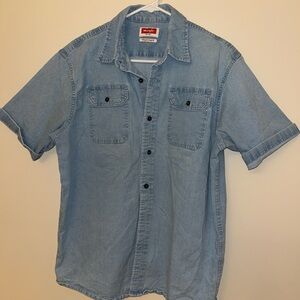 Wrangler Women's Light Blue Button Down Shirt